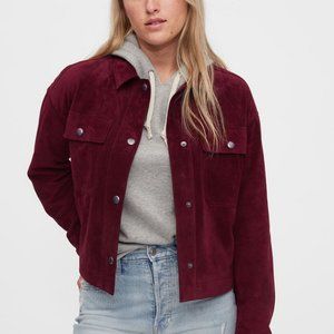 GAP Red Suede Cropped Jacket Size XS Like-New Women’s Vintage Outerwear